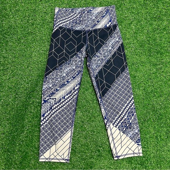 Athleta Blue White Cropped Leggings Size XS - Picture 1 of 10